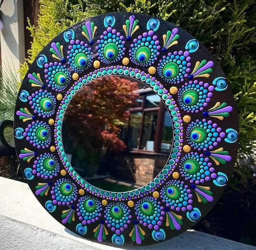 Dot Work decorative Mirrors , Traditional Indian Design - Image 2