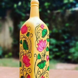 Hand Painted Lotus Theme Decorative Bottle