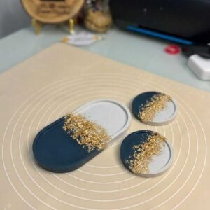 Resin Tray (Trinket Tray with 2 Coasters)